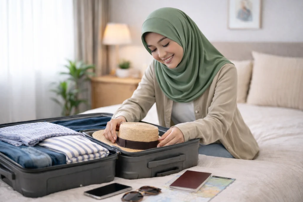 Malaysian travellers preparing for a trip